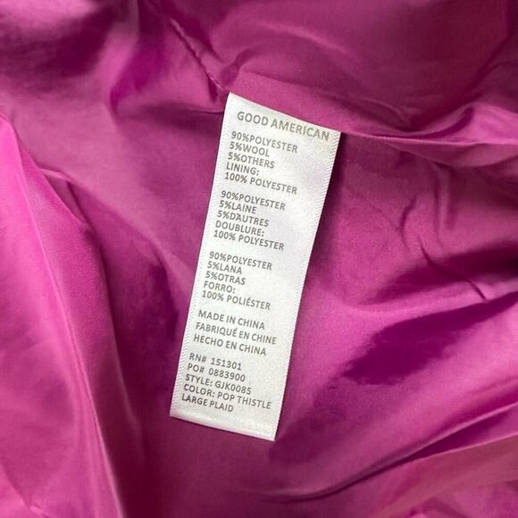 NWT Good American wool Blend Plaid Shacket Shirt Jacket Size Small Medium - Picture 8 of 12